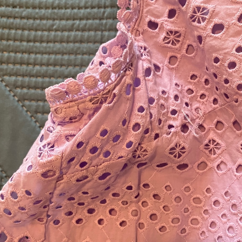 Loft 100% Cotton Eyelet A-line Dress - Picture 7 of 8